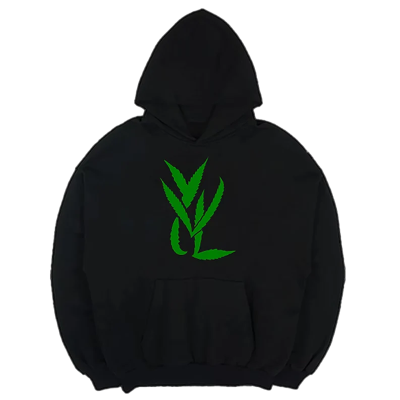 GREEN ON BLACK HOODIE